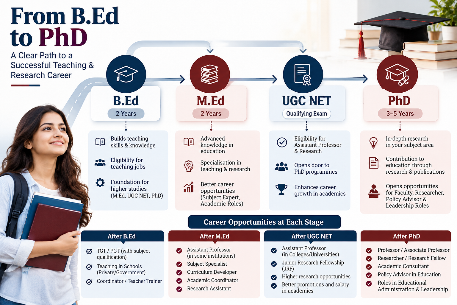Higher study options after B.Ed: M.Ed, UGC NET and PhD 